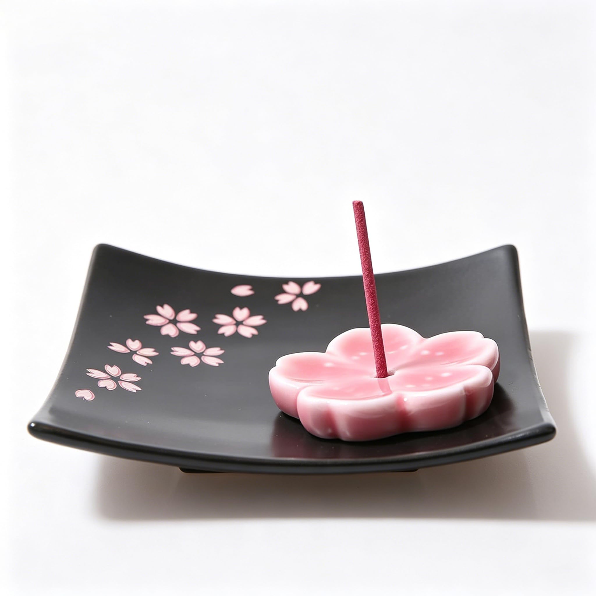 Hsi Chen♧ガラスオブジェ　アイボリー3個＆ピンク 3個♧インテリア Amazon.com: Japanese Ceramic Handmade Cute Cherry Blossom Incense